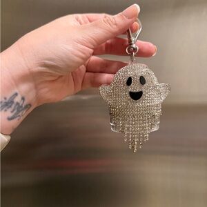 Glittering Ghost Keychain Sanitizer Holder Halloween